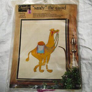 Vintage 70s Quinella Crewel Embroidery Kit "Sandy the Camel" Paragon Needlework